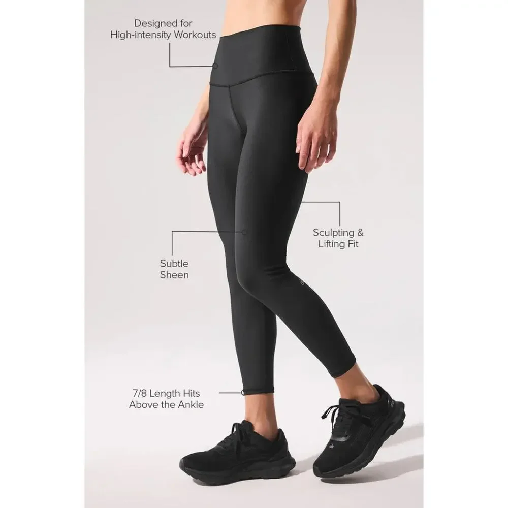 NWT Alo Yoga High Waist Airlift Leggings Black Gym Sports Size Large